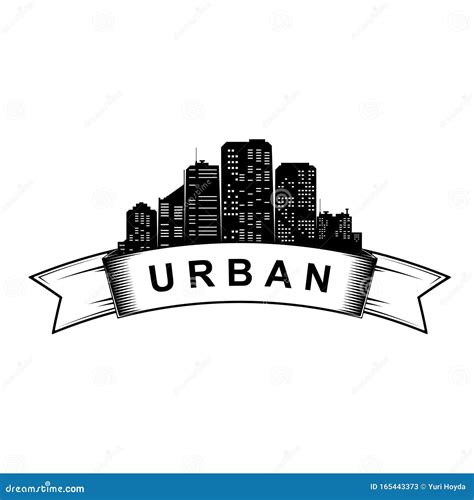 Urban Logo Template. City Skyline Silhouette. Vector Stock Vector - Illustration of white ...