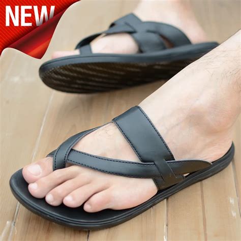 Mens toe loop sandals sandals 2014 summer casual male slippers toe ...