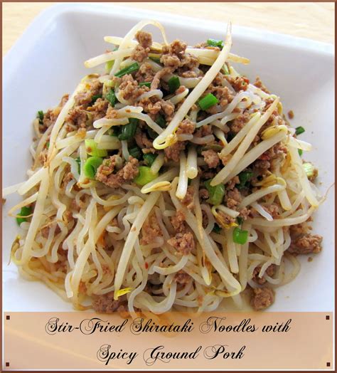 Stir-Fried Shirataki Noodles with Spicy Ground Pork | Cooking Gallery