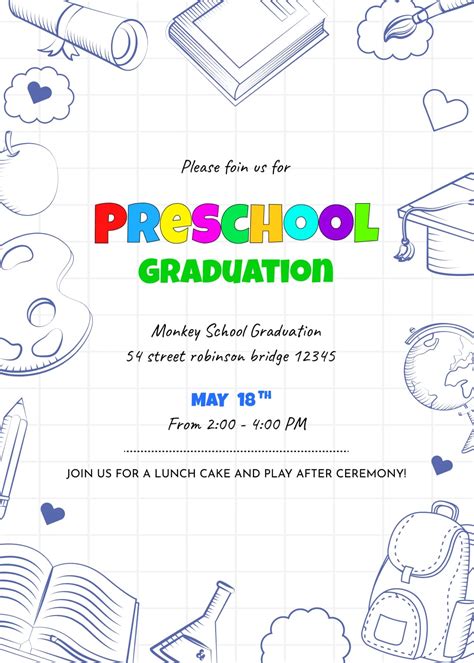 Preschool Graduation Invite Template – MasterBundles