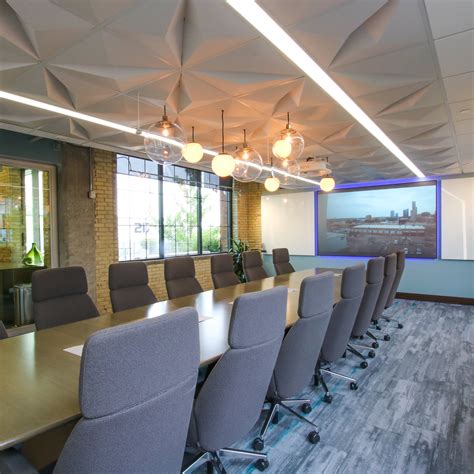 Bloom FoldScape dimensional ceiling tile installation over board room ...