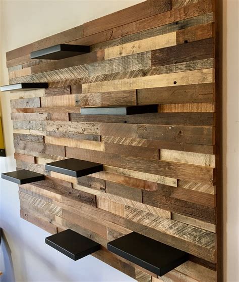 Reclaimed Barn Wood Wall Art With Shelves FREE SHIPPING - Etsy