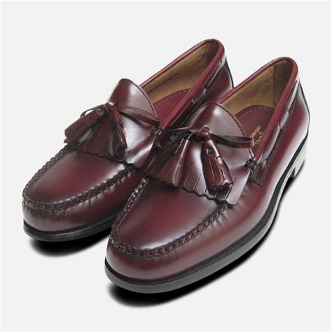 Burgundy Wine Polished Formal Fringe & Tassel Loafers by Bass Weejuns