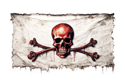 Premium AI Image | Jolly Roger Pirate Flag Isolated on White Background ...