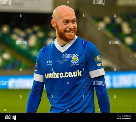 Chris Shields, Linfield FC player. BetMcLean Cup Final 2023, Linfield Vs Coleraine. National ...