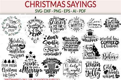 Christmas Sayings SVG Bundle - Christmas Quotes (985659)