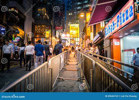 Hong Kong Famous Nightlife Place - Lan Kwai Fong Editorial Stock Photo ...