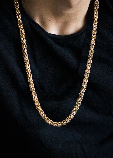 Gold Plated Mens Byzantine Chain – FrostNYC