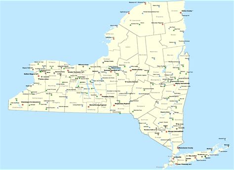 New York State Airports - Map