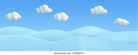 3d Realistic Cartoon Snow Hills White Stock Vector (Royalty Free ...