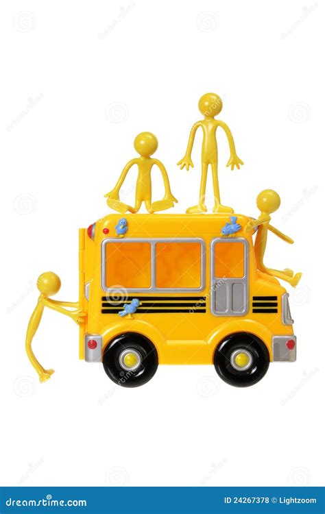 Toy Bus and Rubber Figures stock photo. Image of play - 24267378