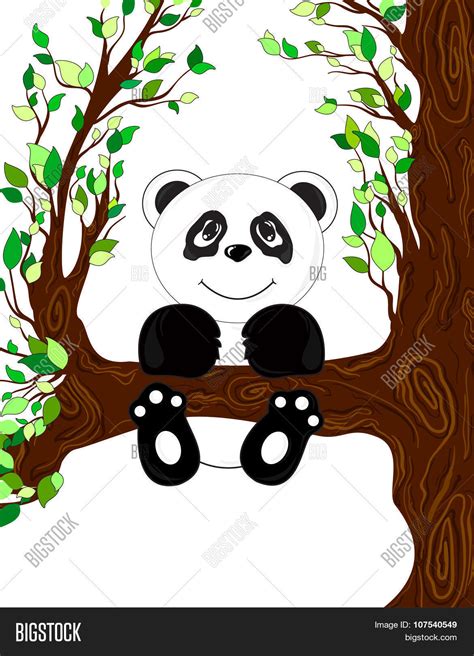 Panda On Tree Vector Vector & Photo (Free Trial) | Bigstock