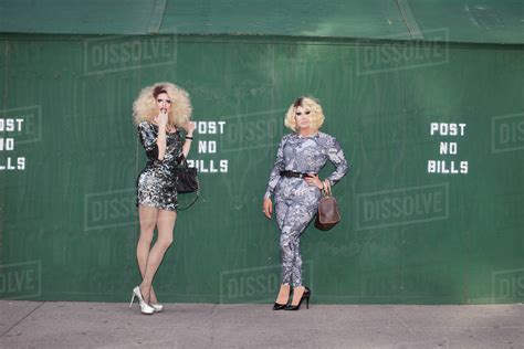 Two drag queens posing together - Stock Photo - Dissolve