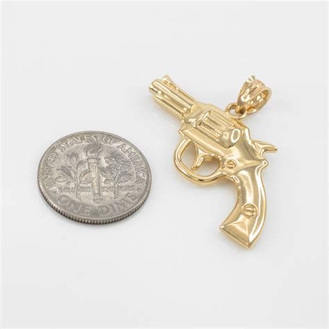 Gold Revolver Gun Pendant Necklace | Revolver | Gun Pendants