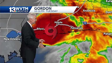 Tropical Storm Gordon moving inland