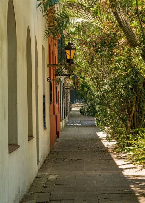 Street Lamp in Unesco Historical Town of Colonia Del Sacramento Stock ...