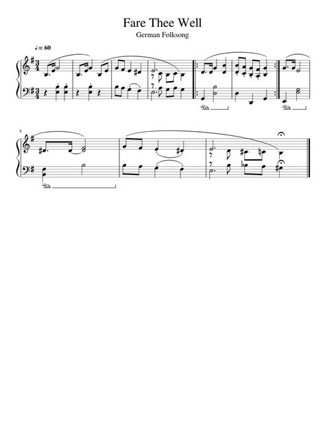 Fare Thee Well sheet music for Piano download free in PDF or MIDI