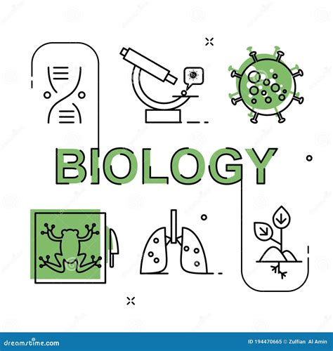 Biology Flat Outline Design Illustration Free for Commercial Use Stock Vector - Illustration of ...