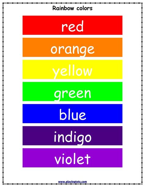 Rainbow Chart | Educational Printables