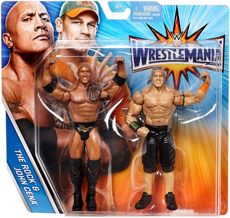 WWE Wrestling Wrestlemania The Rock John Cena Action Figure 2-Pack ...