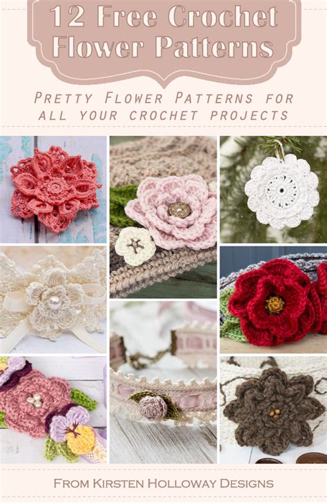 Free Crochet Flower Patterns | Kirsten Holloway Designs - Kirsten ...