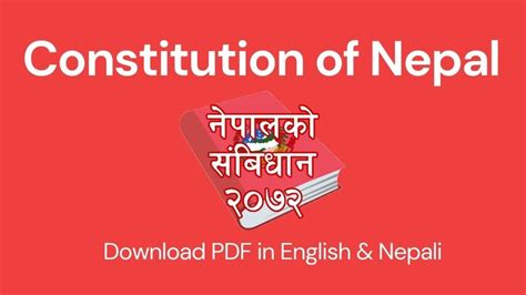 Constitution of Nepal 2072 | English and Nepali | PDF