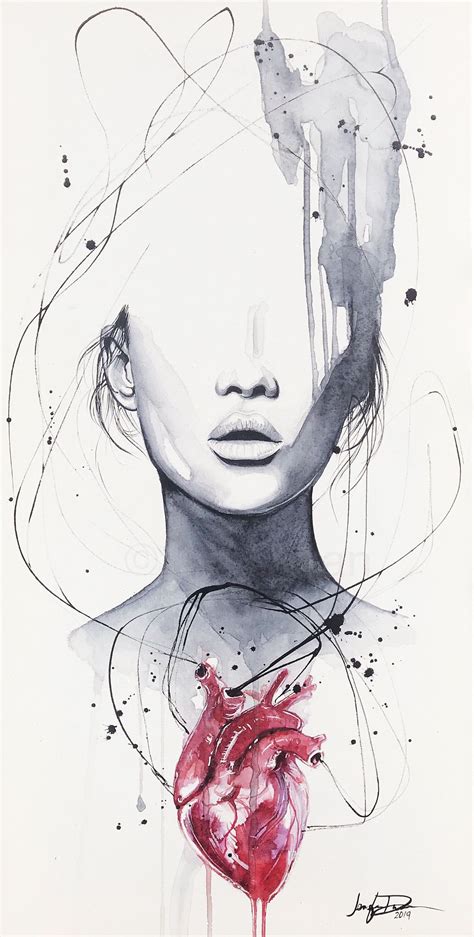 Fine Art Watercolor Print Giclee HEARTACHE by Jen Duran | Art painting ...