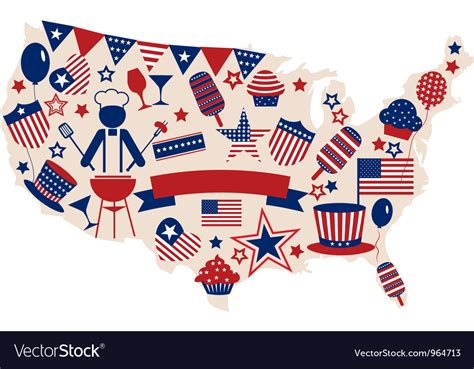 Usa icons for american independence day Royalty Free Vector