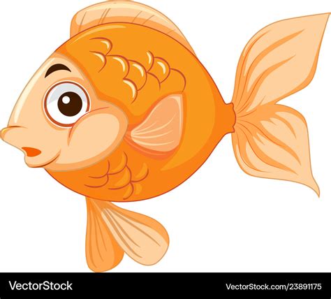 A cute goldfish character Royalty Free Vector Image