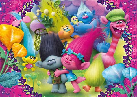 Trolls 2016, fantasy, trolls, movie, animation, yellow, pink, blue, HD ...