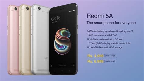 Xiaomi Redmi 5A Officially Unveiled in India for Rs. 4,999