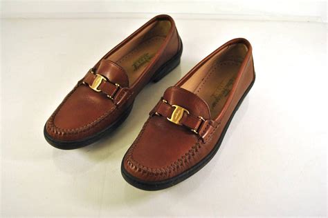 Authentic Salvatore Ferragamo Brown Leather Loafers Womens Size 6 | eBay