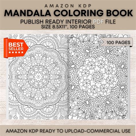 KDP Interiors, Mandala Coloring Book, PDF Template for Low Content ...