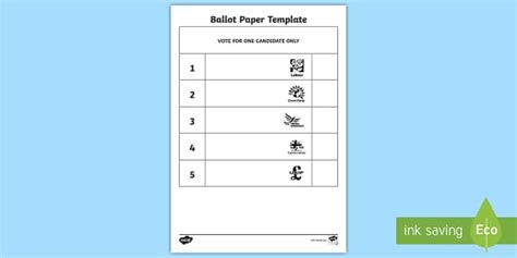 Ballot Paper Template - Teaching Resource (teacher made)