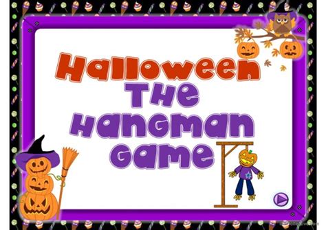 HALLOWEEN THE HANGMAN GAME general r…: English ESL powerpoints