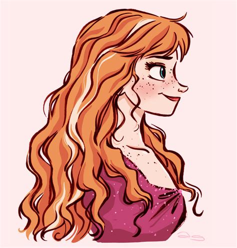 Anna with her hair down by princekido : r/Frozen