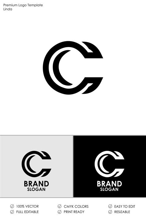 the letter c is made up of arrows and letters that can be used as logos