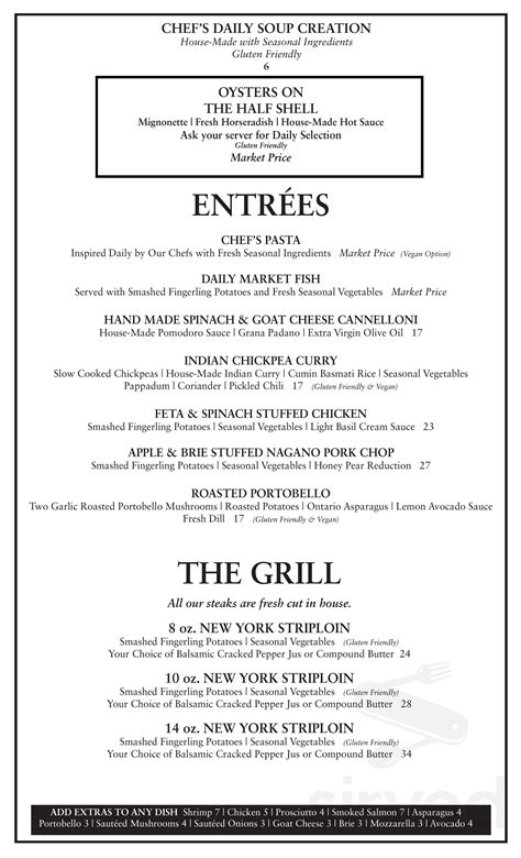 The Courtyard Bistro menu in Pembroke, Ontario, Canada