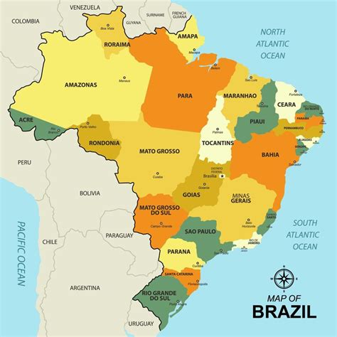 estados do Brasil mapa 21251110 Vetor no Vecteezy