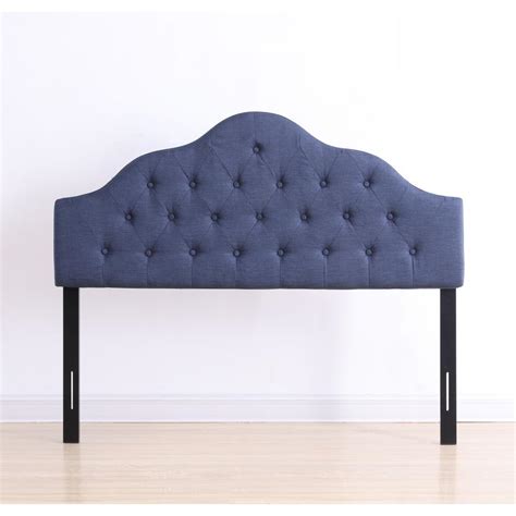 Hodedah Blue Full Fabric Upholstered Tufted Rounded Headboard-HIHB11 F ...