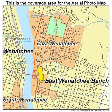 Aerial Photography Map of East Wenatchee, WA Washington