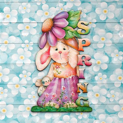 Spring Decorations Easter Bunny Spring Decor Wooden Door | Etsy