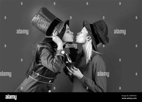Irish traditions. Young women celebrating St Patrick's Day in pub. Isolated Stock Photo - Alamy