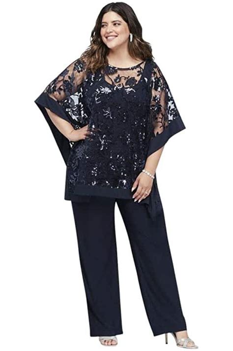 Amazon.com: Womens special occasion pant suits | Poncho style, Plus size fashion for women ...
