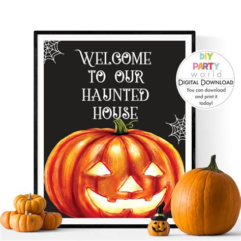 Printable Halloween Welcome Sign Halloween Party Decorations - Etsy