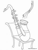 Saxophone Coloring Page Pages sketch template