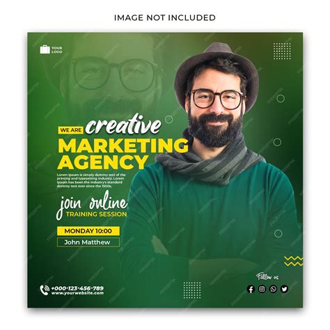 Premium PSD | Creative marketing agency social media template