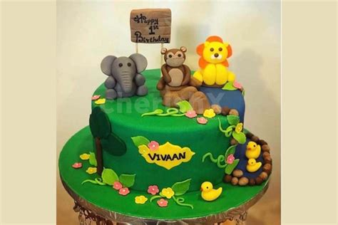 Tasty Designer Cake in Jungle Theme | Delivered in Delhi, Bangalore, Jaipur | Delhi NCR