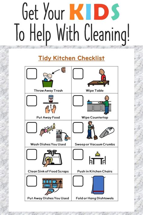 Printable Kids Tidying Checklists With Pictures - Etsy | Chore chart kids, Chores for kids ...