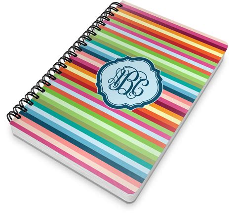 Retro Horizontal Stripes Spiral Bound Notebook (Personalized ...